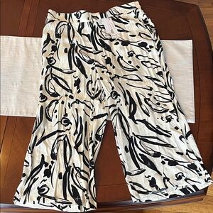 Nordstrom Black and White Patterned Wide Leg Pants